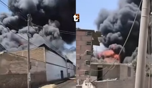 ¡Emergencia en Puente Piedra! Incendio código 3 consume fábrica de plásticos y moviliza más de 100 bomberos