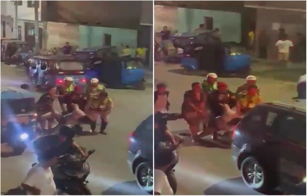 Cámaras de seguridad grabaron la violenta intervención.