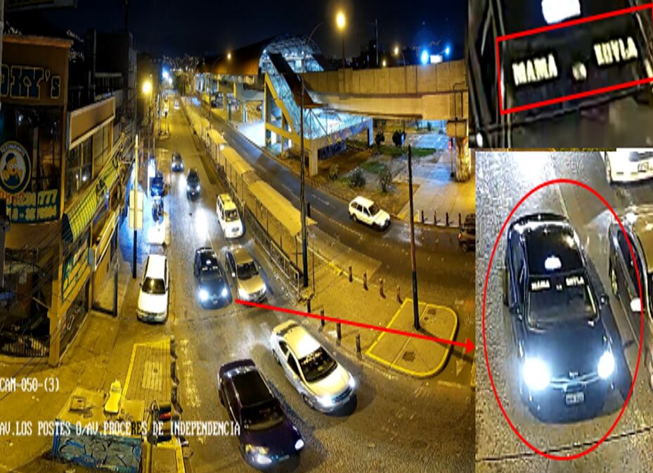 Identificación del segundo vehículo gracias a las cámaras de videovigilancia.
Fuente: Policía Nacional del Perú
