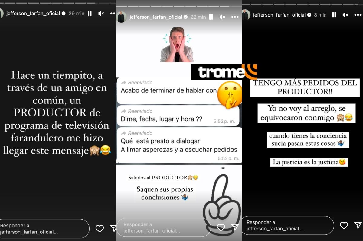 Jefferson Farfán revela chats donde productor de TV lo busca