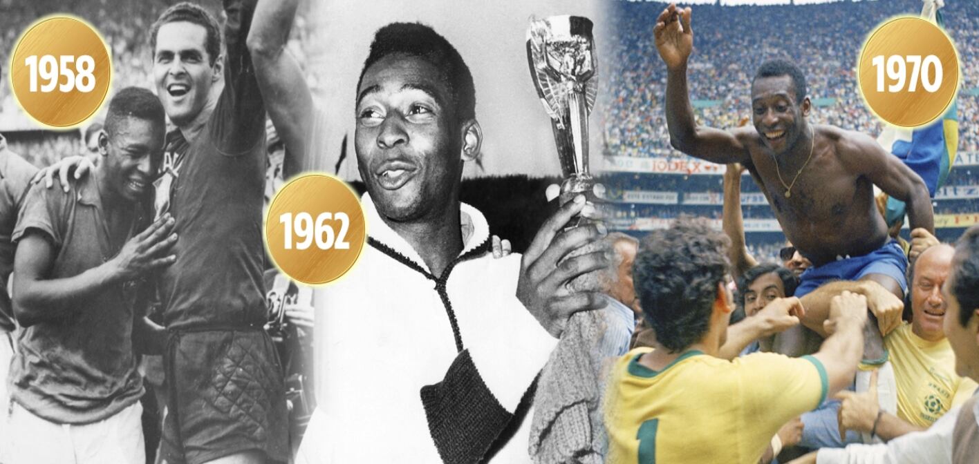 Pelé fue tricampeón mundial, un récord que Messi no podrá alcanzar