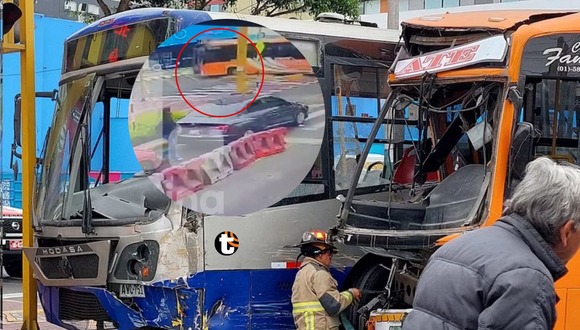 Cámara capta choque entre bus y unidad del Corredor Azul en Lince