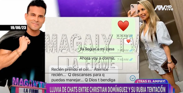 TROME | Los Chats de Christian Domínguez y Mary Moncada (Fotos: Captura Magaly TV: La firme)