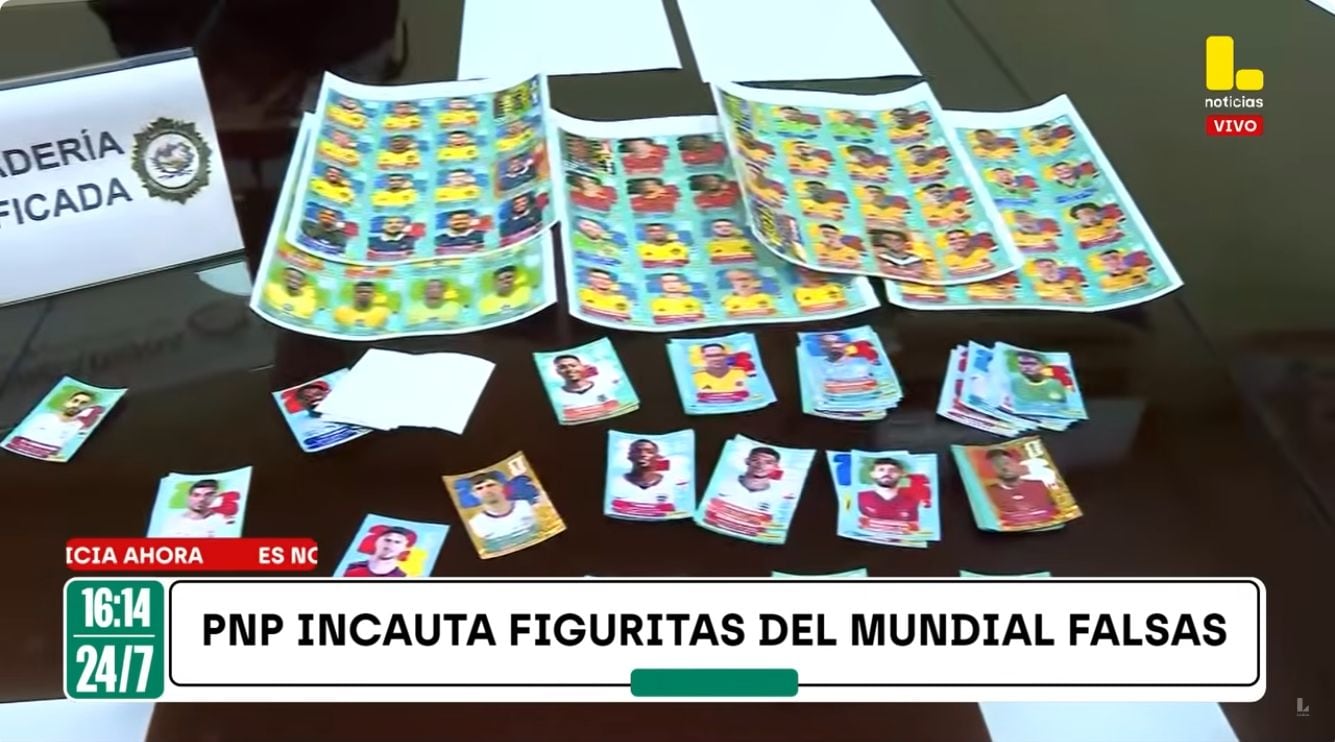 Incautan 20 mil soles en figuritas falsas del Mundial. Foto: Latina