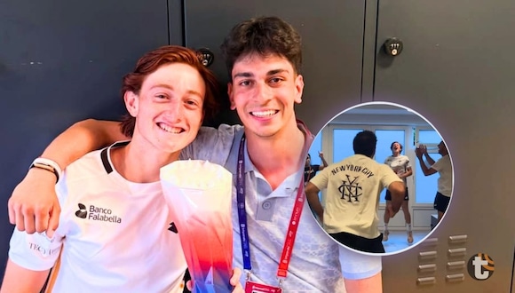 Ignacio Buse y su festejo tras pirmer título en Europa previo a Roland Garros (Foto: @matiaszagazeta)