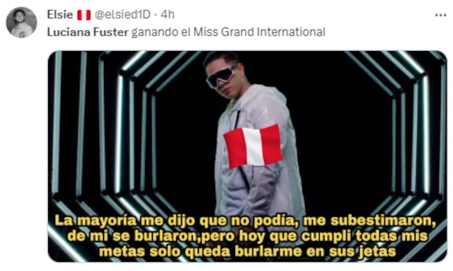 Usuarios de redes sociales se volcaron a Twitter para celebrar la coronación de Luciana Fuster en el Miss Grand 2023 con divertidos memes.