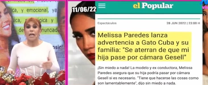 Magaly Medina recuerda escándalo entre Melissa Paredes y Rodrigo Cuba