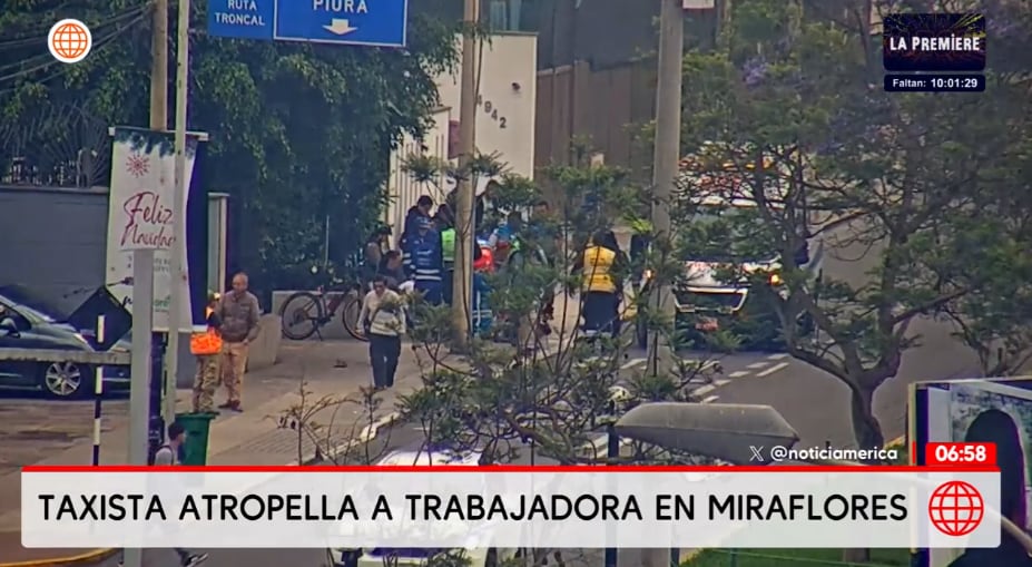 Cámara de seguridad captó atropello a trabajadora de limpieza por taxista ebrio en Miraflores.