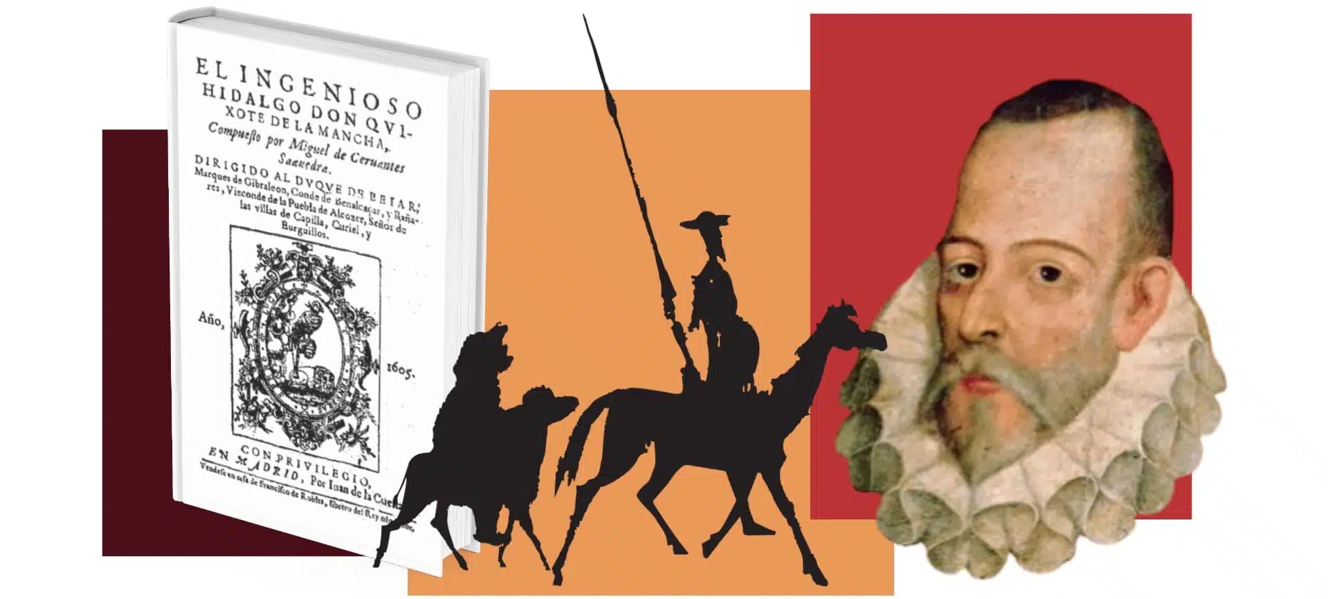 Cervantes y su monumental obra 'El ingenioso hidalgo don Quijote de la Mancha'.