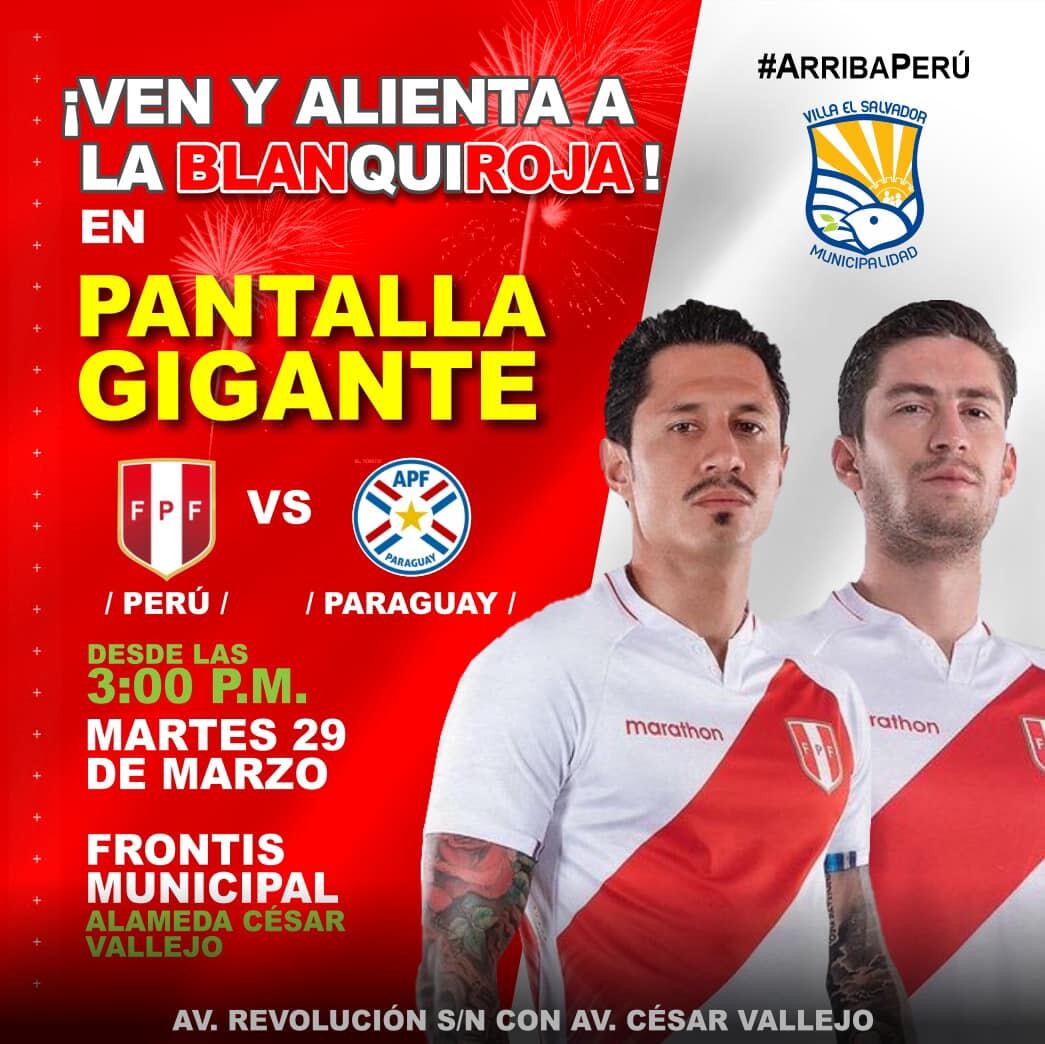 Partido Perú vs Paraguay podrá verse en vivo en pantalla grande en VES.