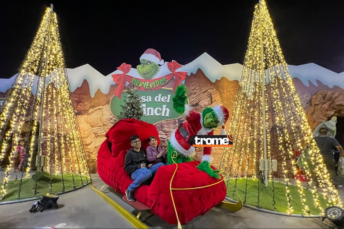 En la gran villa encontrará también al Grinch que con sus ocurrencias le hará pasar divertidos momentos. (Compos. Isabel Medina / Plaza Norte / Mall del Sur / Trome).