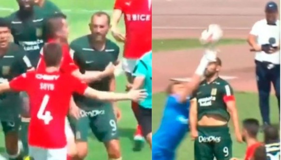 Hernán Barcos se calentó con rival chileno y lo 'pechó' (Video: Zapping Sports)