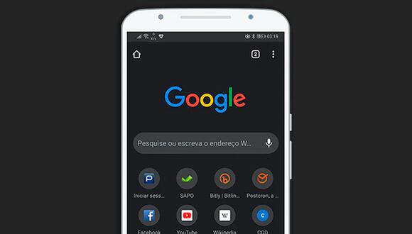 Tema oscuro de Chrome.
