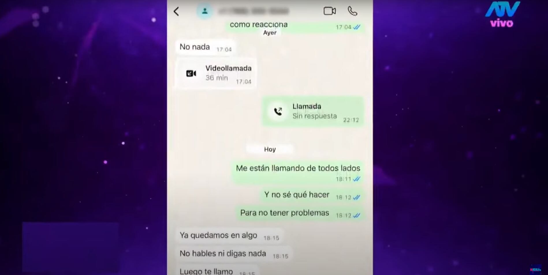 Verónica González habla sobre el salsero y muestra chats. (Fuente: Magaly TV: La Firme)