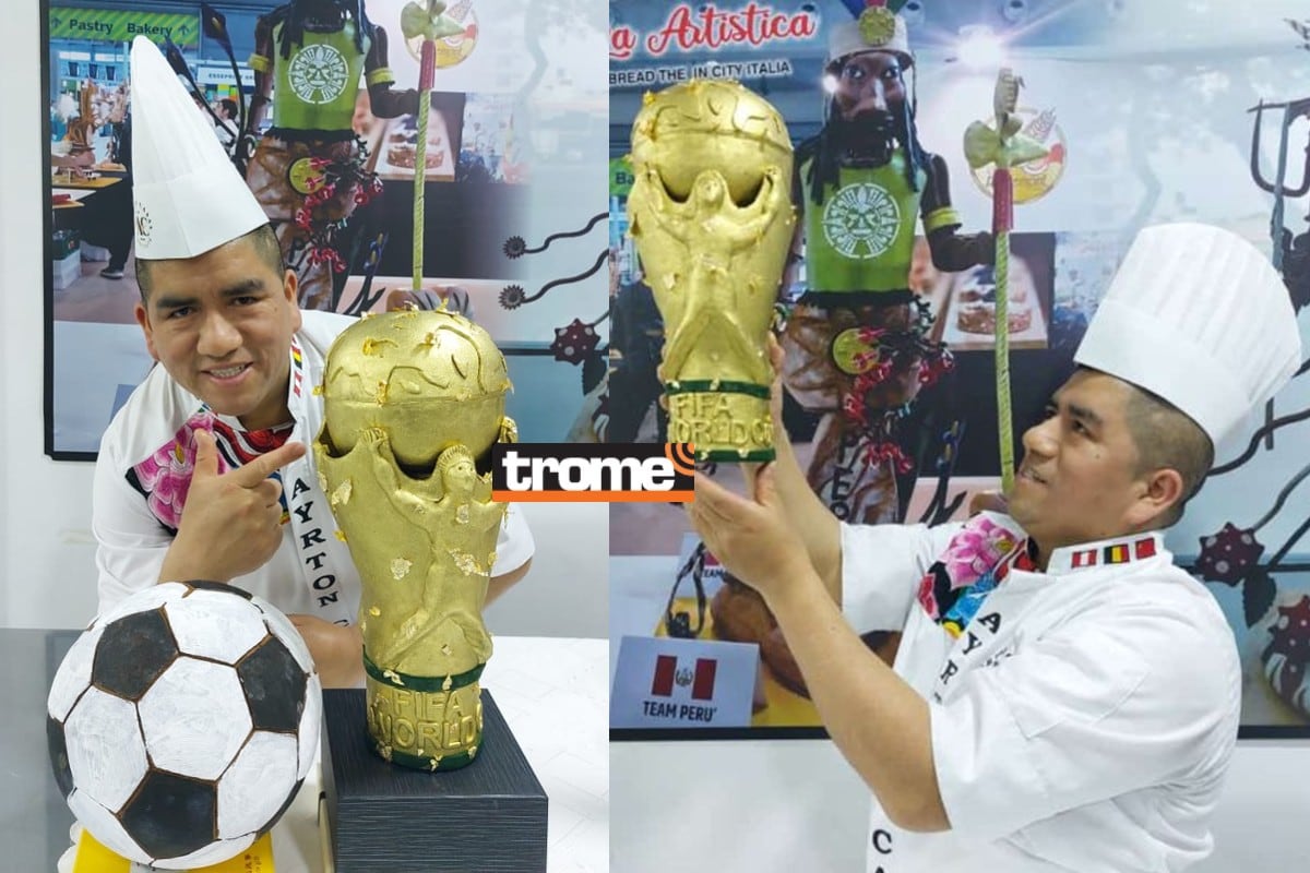 El pan hecho arte. Maestro panadero peruano elabora piezas artísticas, inclusive con temática del Mundial de Qatar, todas con rico pan. (Isabel Medina / Trome)