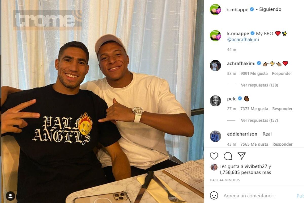 Kylian Mbappé y su última cena con compañeros de PSG (Instagram)