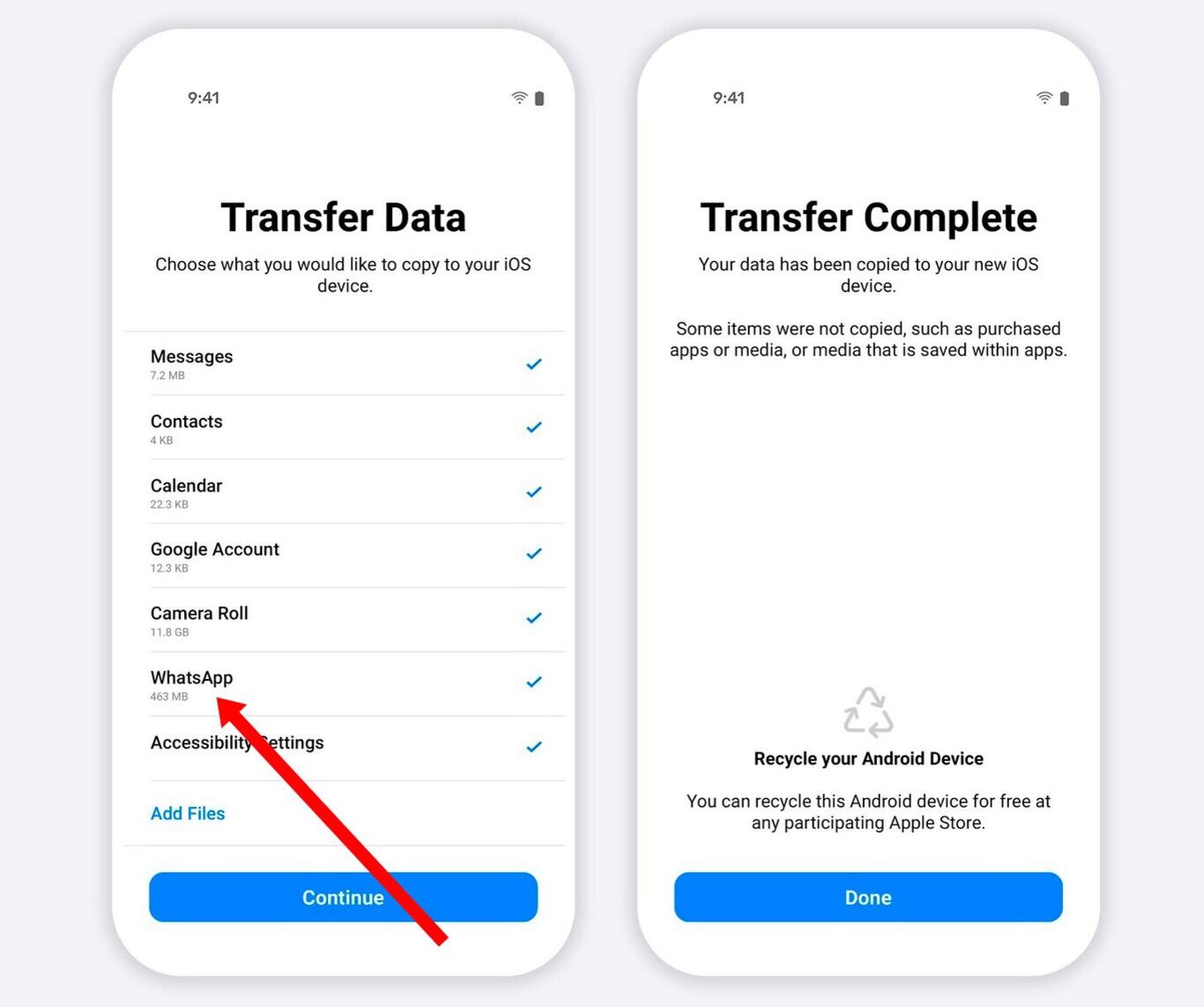 Migrar WhatsApp de Android a Apple.
