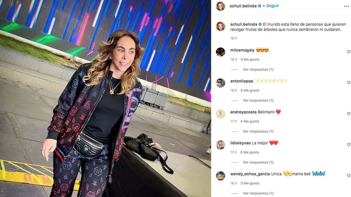 En una nueva publicación, Belinda Schüll le mandó una indirecta a su exyerno (Foto: Belinda Schüll / Instagram)