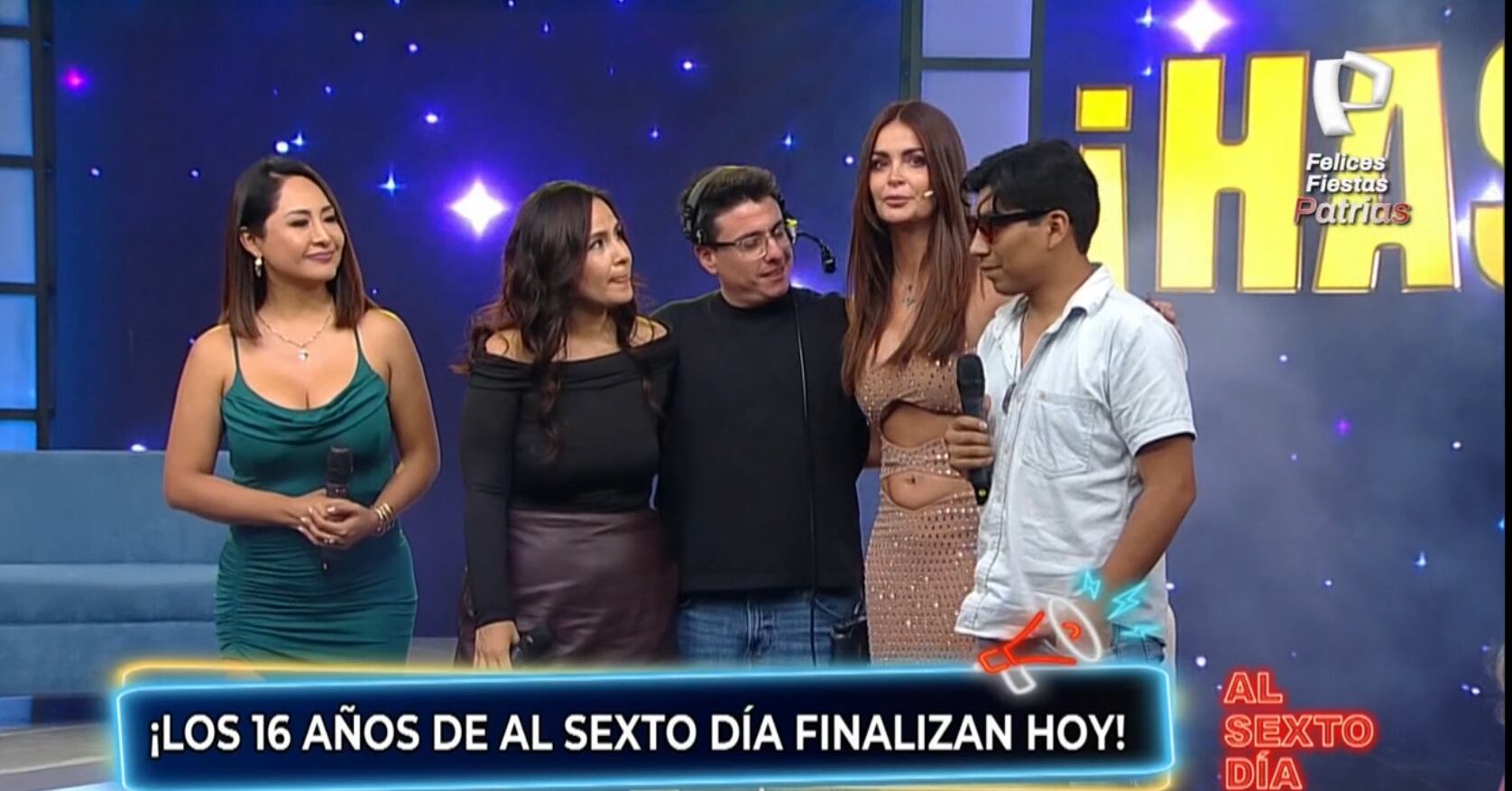 Laura Spoya en el último programa de 'Al Sexto Día' con los reporteros.