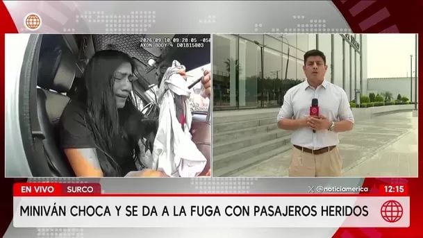 Miniván choca y se da a la fuga con pasajeros heridos en Surco. Foto: América Noticias