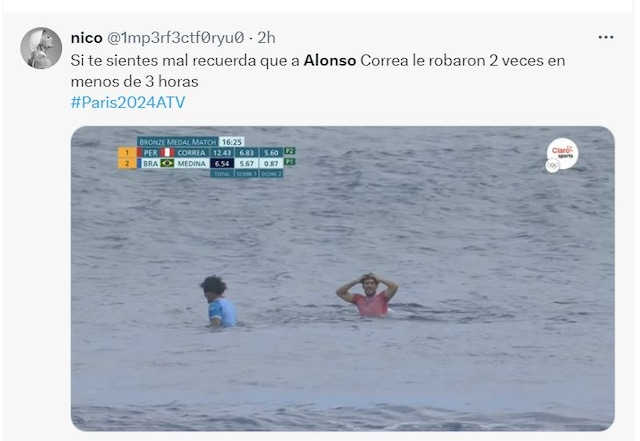 Alonso Correa quedó cuarto en el surf de París 2024: MemesAlonso Correa quedó cuarto en el surf de París 2024: Memes