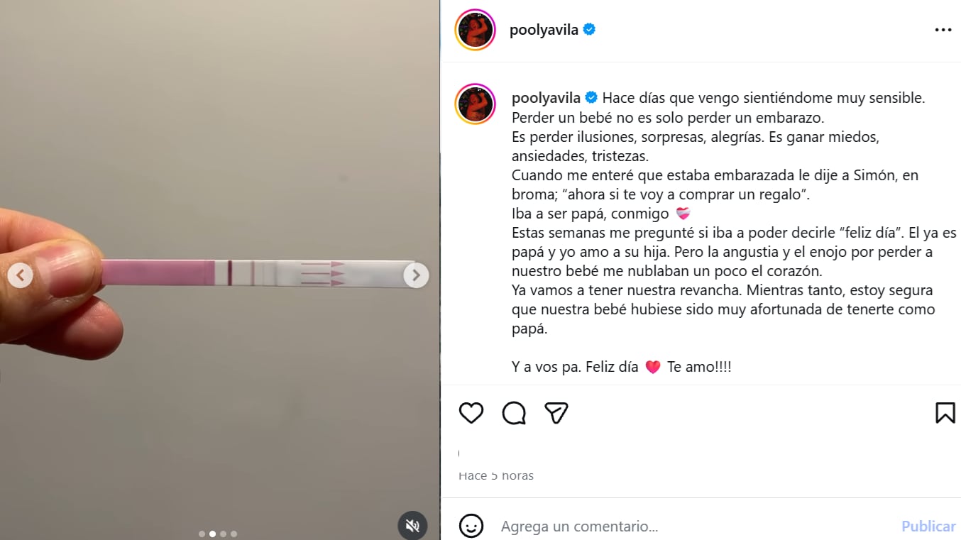 Poly Ávila confiesa abiertamente en el Día del Padre que perdió a su bebé.