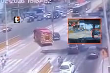 ¡Milagro en Chorrillos! Camión de bomberos evita tragedia tras imprudencia de taxista en vía del Metropolitano