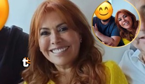 Magaly se luce en España con su hijo y disfruta de exclusivo almuerzo con vino de más de 400 euros