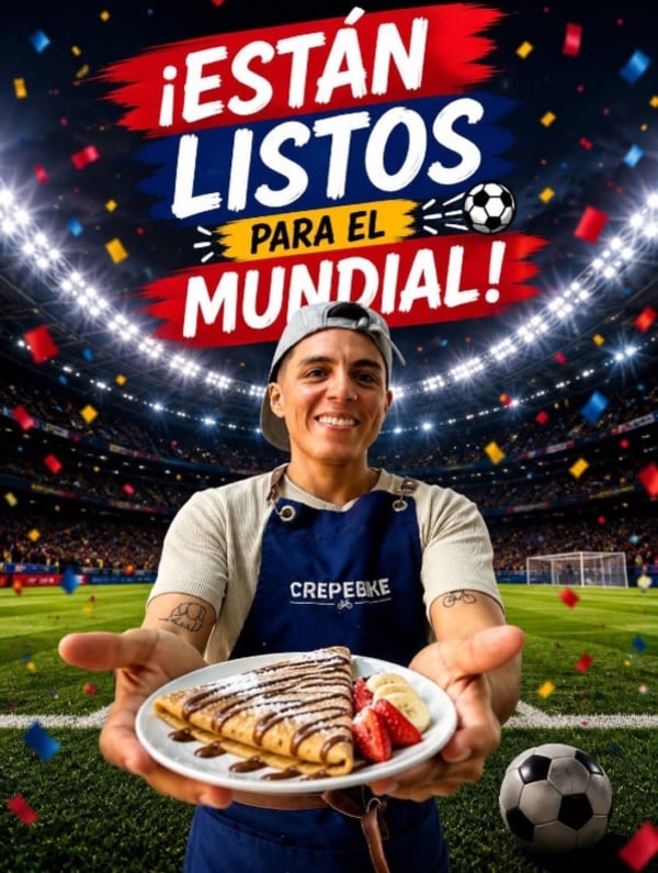 Peruanos encuentran oportunidad de impulsar sus negocios con la temporada mundialista. (FB: Crepebike).
