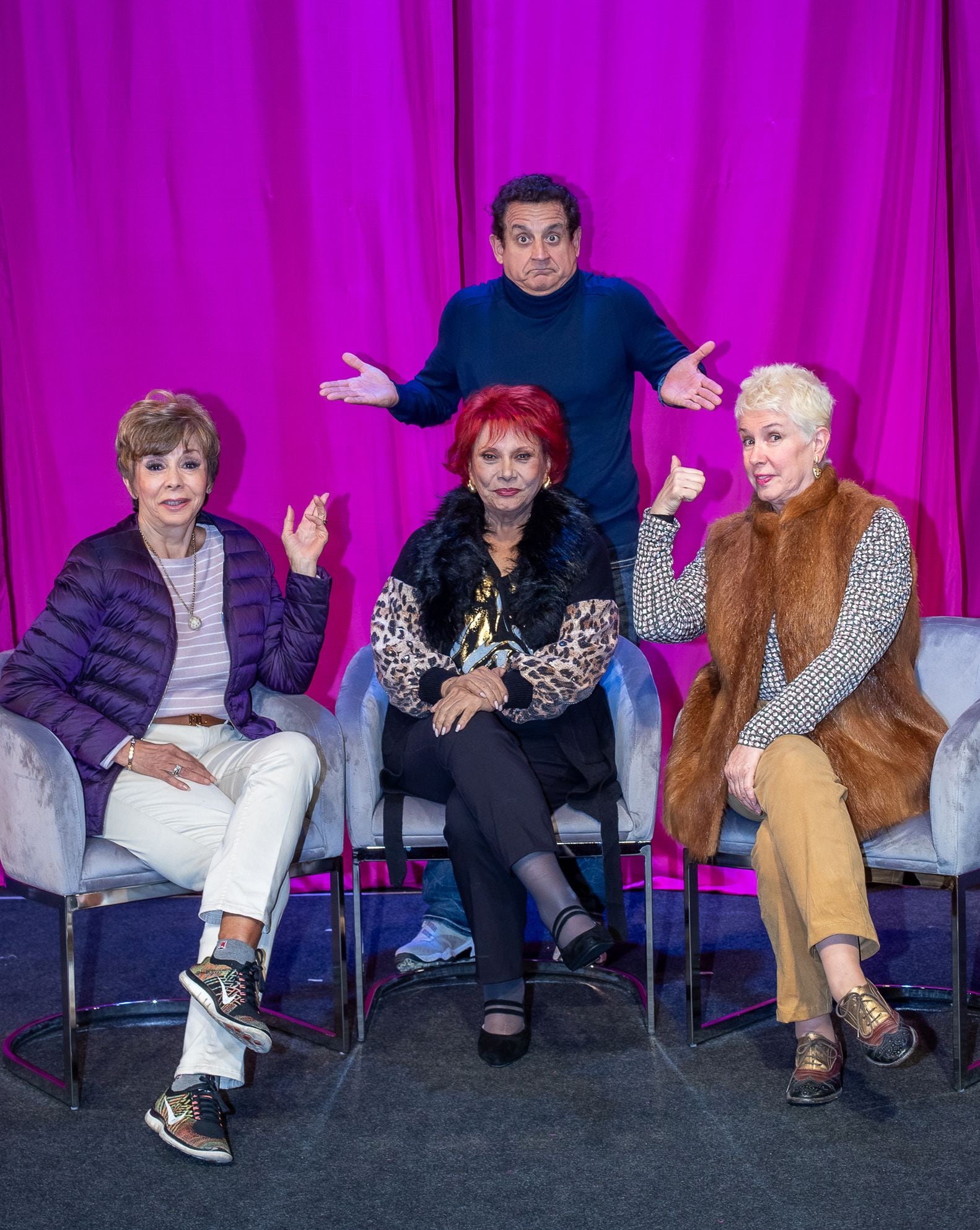 En la foto, Sonia Oquendo, Camucha Negrete, Pilar Brescia y Sergio Galliani. (Fotos: Fernando Sangama / @photo.gec)