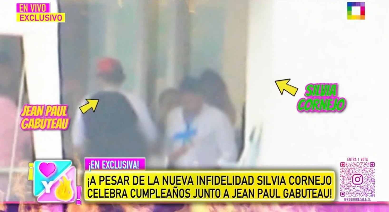 Silvia Cornejo junto a Jean Paul Gabuteau en su cumpleaños n° 39.