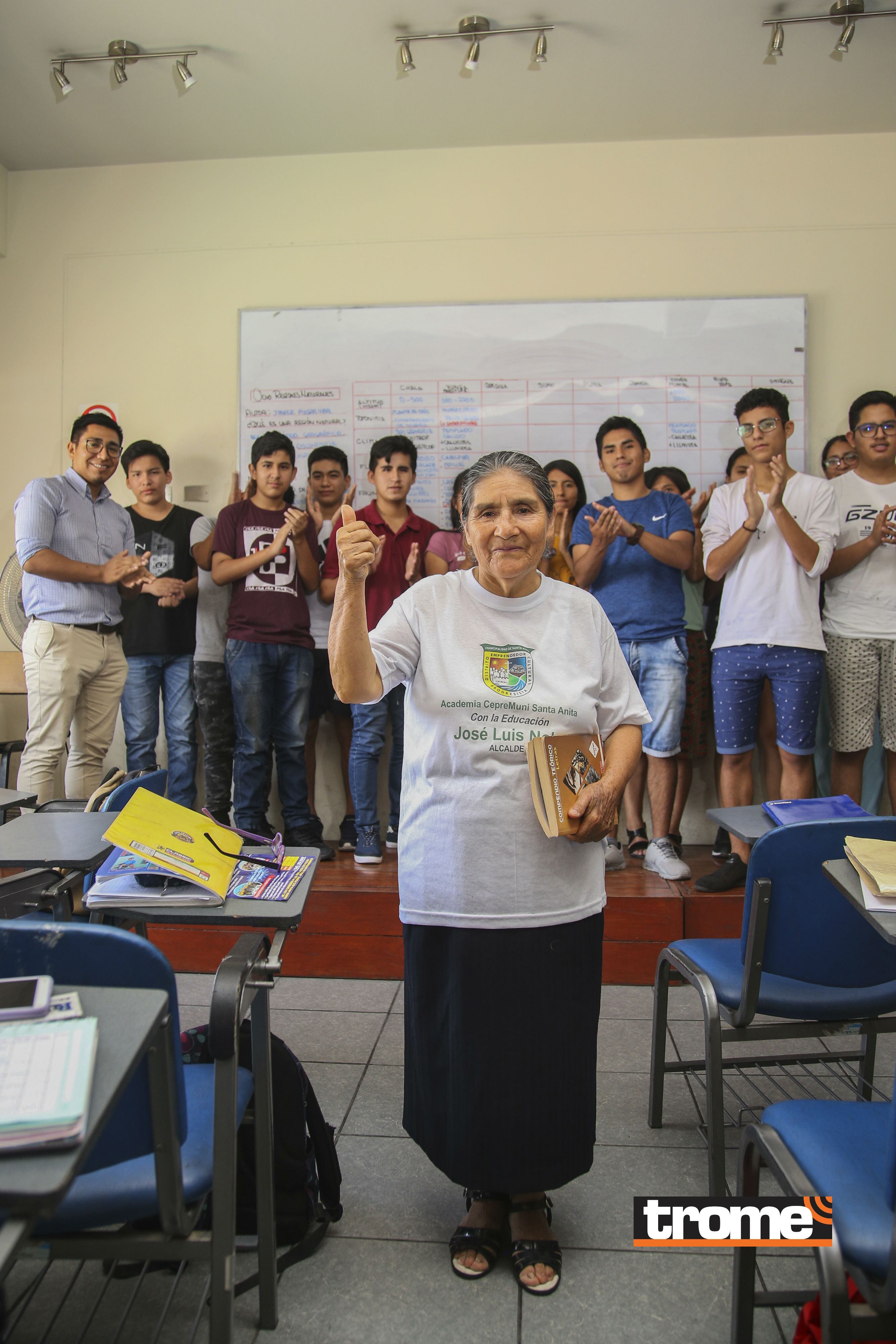 Lucía Palomino Arone tiene 66 años y estudia la carrera de nutrición en La Cantuta. (Fotos: Trome)