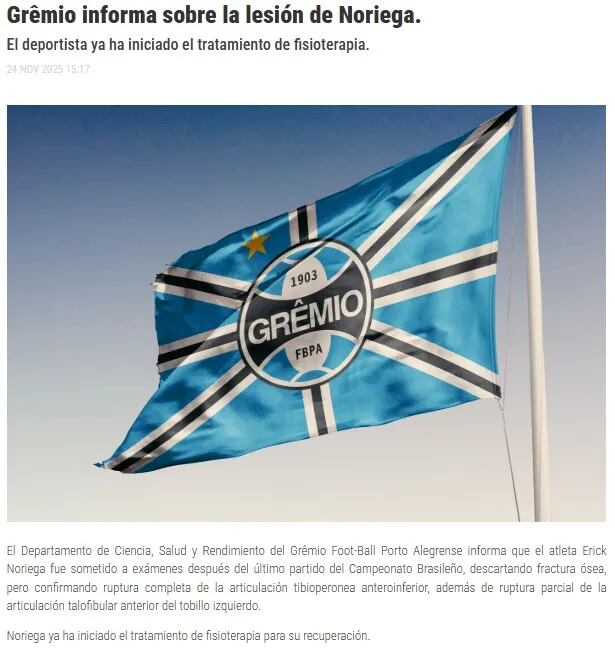 Gremio entrega a los hinchas información sobre el peruano (Foto: @GremioFC)