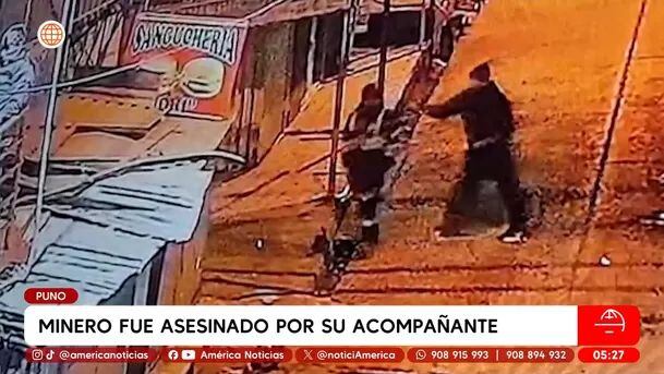 Cámaras captaron asesinato a minero en La Rinconada. Captura: América.