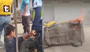 Justicia popular en Ate: vecinos casi linchan a delincuente y queman su mototaxi