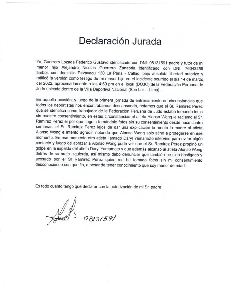 Testigos del hecho confirman la versión de Wong. Foto: Captura.