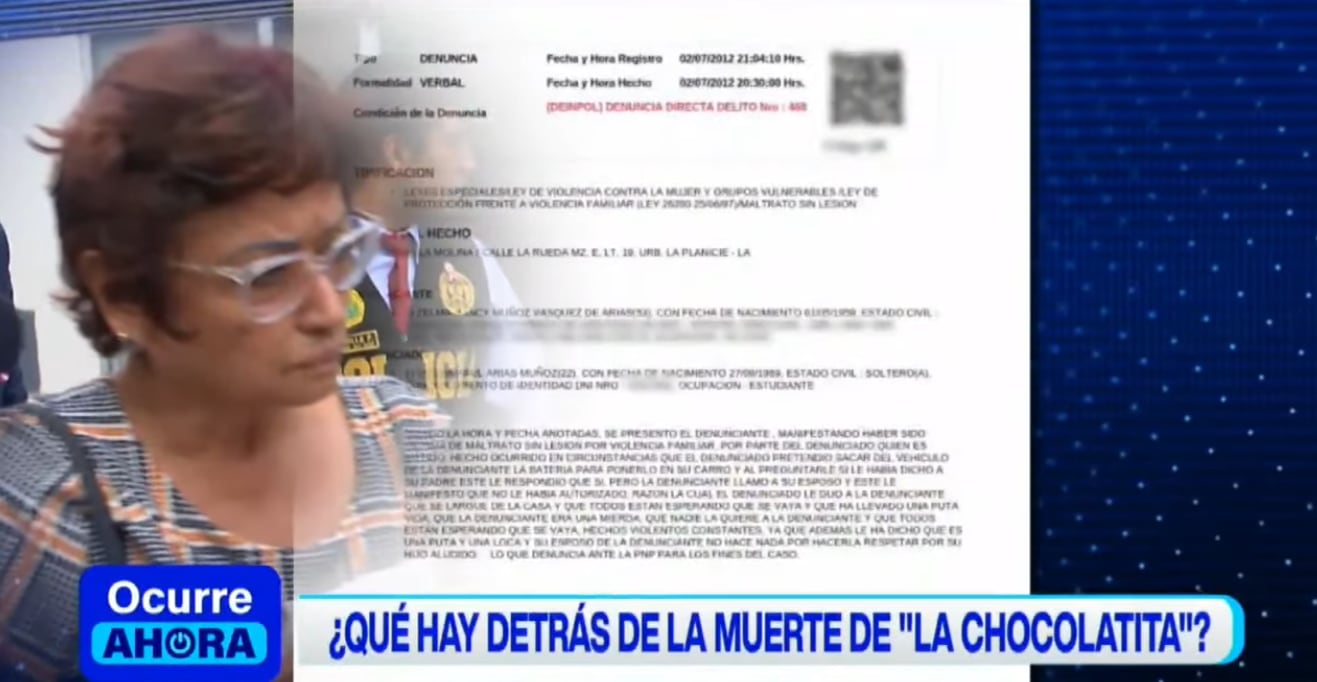 Madre de Óscar Raúl Arias Muñoz, principal sospechos del asesinto de 'La Chocolatita', no dio declaraciones a la prensa.