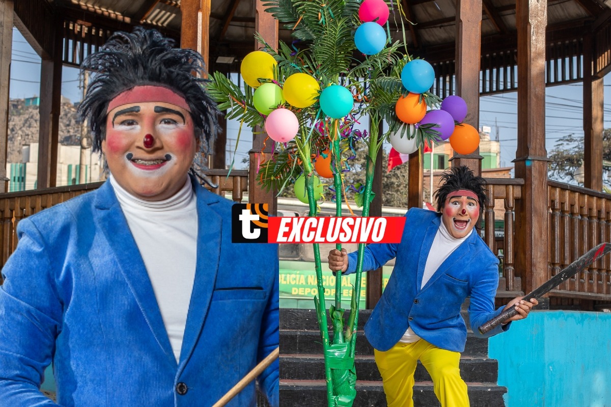 Payaso Baketita lleva su show de carnavales con yunza a cumpleaños y fiestas. Foto: Fernando Sangama.