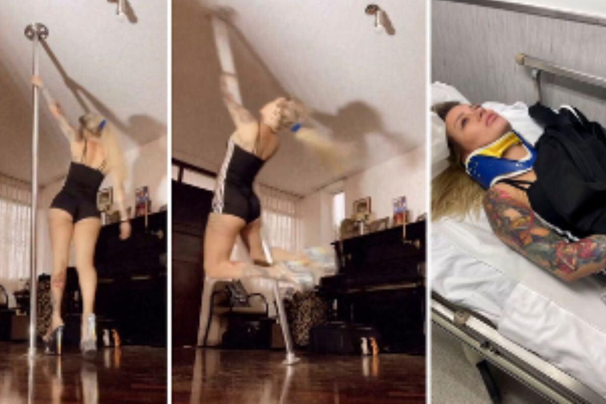Leslie Shaw sufrió fuerte caída mientras practicaba pole dance. (Foto: Capturas/Instagram @LeslieShaw)