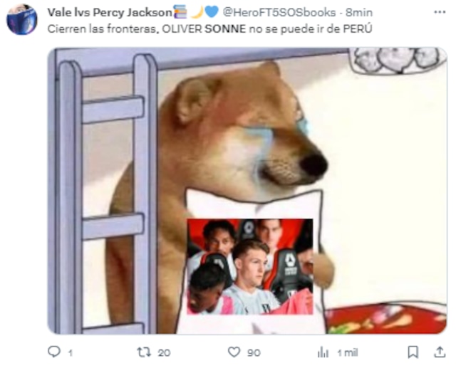 Usuarios de las redes sociales se solidarizan con Oliver Sonne porque no pudo jugar ni un minuto del Perú vs. Venezuela