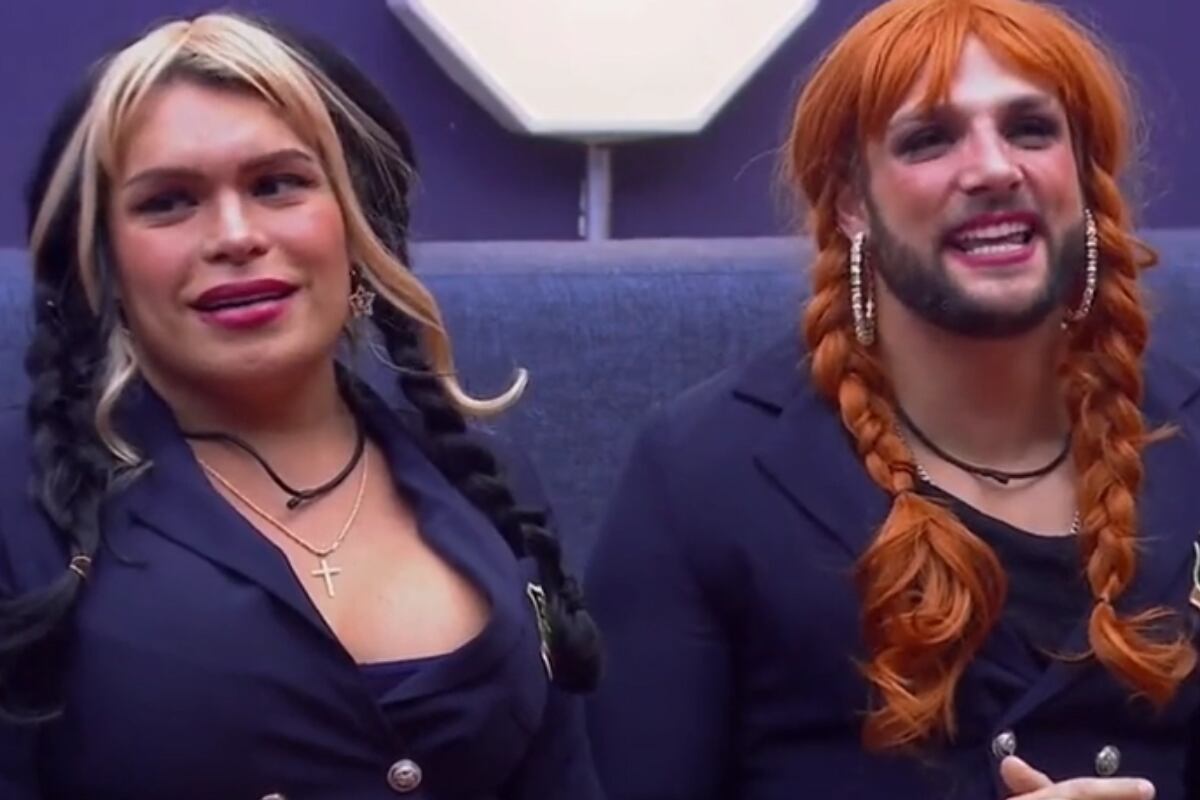 Nicola Porcella y Wendy Guevara se disfrazaron de colegialas en 'La casa de los famosos'