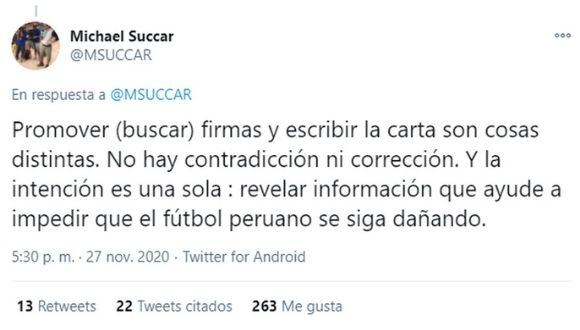 Michael Succar acusa a Fondo Blanquiazul y otros clubes de promover carta a la FPF