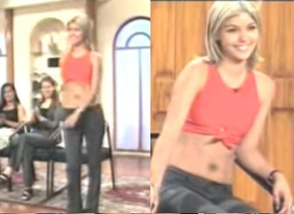 Angie Jibaja y su primera vez en televisión. (Foto: Captura)