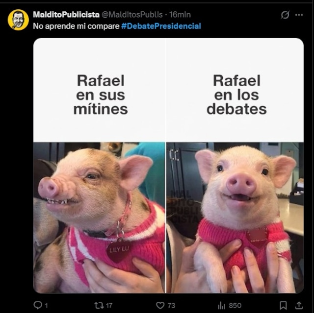 No te pierdas los mejores memes del debate presidencial. (Twitter, 'X')