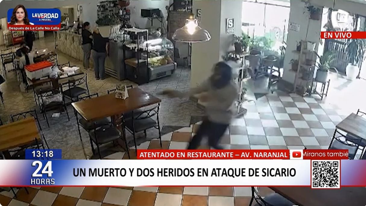 Cámaras captaron ataque en restaurante de avenida Naranjal. Foto: Panamericana