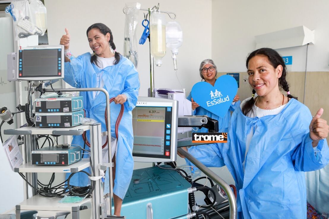 El corazón de Leslie ya no funcionaba, su grave insuficiencia cardíaca ya no respondía a tratamientos. Médicos del INCOR de EsSalud le colocaron dispositivo ('corazón artificial') que reemplaza la función de este órgano vital. (Entrevista: Isabel Medina / Foto: EsSalud / Compos. Trome).