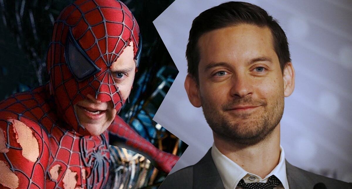 (Izquierda) Tobey Maguire en una escena de "Spider-Man 3" de 2007. (Derecha) el actor en el Festival de Cannes de 2013. Foto: AFP