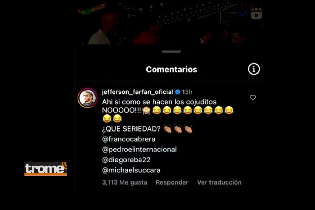 Foquita utilizó su cuenta de instagrma para vacilar a comunicadores (@jefferson_farfan_ofcial)
