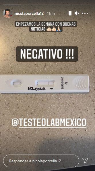 Con esta imagen Nicola Porcella confirmó que venció al COVID-19. (Foto: Captura de IG)
