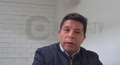 Pedro Castillo durante audiencia desde el penal Barbadillo.